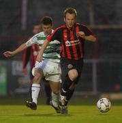 17 September 2007; Stephen O'Donnell, Bohemians, in action against Dave Cassidy, Shamrock Rovers. eircom League of Ireland Premier Division, Bohemians v Shamrock Rovers, Dalymount Park, Dublin. Picture credit; Stephen McCarthy / SPORTSFILE