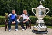18 September 2007; Linfield's Conor Downey and Cliftonville's Barry Johnston with the Gibson cup at the IFA official launch of the 2007/2008 Carnegie Premier League season. Malone House, Barnett Demesne, Belfast. Picture credit: Oliver McVeigh / SPORTSFILE