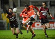 14 January 2015; Gavin McParland, Armagh, in action against Harry Loughran, St Mary's University College. Bank of Ireland Dr McKenna Cup, Group B, Round 3, Armagh v St Mary's University College. Athletic Grounds, Armagh. Picture credit: Oliver McVeigh / SPORTSFILE