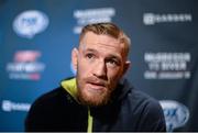 16 January 2015; Conor McGregor during a media day ahead of his fight against Dennis Siver in TD Garden, Boston, on Sunday. UFC Fight Night Ultimate Media Day, Ned Devine’s Irish Pub, Boston, Massachusetts, USA. Picture credit: Ramsey Cardy / SPORTSFILE