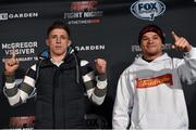 16 January 2015; Norman Parke, left, and Gleison Tibau ahead of their fight in TD Garden, Boston, on Sunday. UFC Fight Night Ultimate Media Day, Ned Devine’s Irish Pub, Boston, Massachusetts, USA. Picture credit: Ramsey Cardy / SPORTSFILE