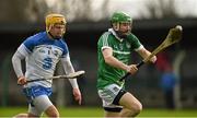 17 January 2015; Cathal King, Limerick, in action against Martin O'Neill, Waterford. Waterford Crystal Cup Quarter-Final, Limerick v Waterford. John Fitzgerald Park, Kilmallock, Co. Limerick. Picture credit: Diarmuid Greene / SPORTSFILE