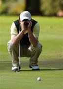 15 September 2007; Keith O'Neill, Co. Sligo Golf Club, lines up a putt on the 19th during the Bulmers Senior Cup Final. Bulmers Cups and Shields Finals 2007, Shandon Park Golf Club, Belfast, Co. Antrim. Picture credit: Ray McManus / SPORTSFILE
