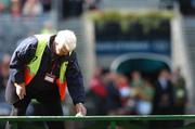 16 September 2007; The team bench is wiped down before the teams take to the pitch. Bank of Ireland All-Ireland Senior Football Championship Final, Kerry v Cork, Croke Park, Dublin. Picture credit; Brian Lawless / SPORTSFILE