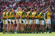 16 September 2007; The Kerry team stand for the National Anthem. Bank of Ireland All-Ireland Senior Football Championship Final, Kerry v Cork, Croke Park, Dublin. Picture credit; Brian Lawless / SPORTSFILE