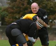 18 September 2007; Leinster's Bernard Jackman is tackled by Jamie Heaslip during a training session. Leinster Squad Training, University College Dublin, Dublin. Picture credit; Pat Murphy / SPORTSFILE