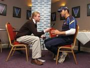 18 September 2007; Leinster coach Michael Cheika is interviewed during a press briefing. David Lloyd Riverview, Dublin. Picture credit; Pat Murphy / SPORTSFILE