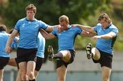 18 September 2007; Ireland's Malcolm O'Kelly, left, with Gavin Duffy, centre, and Simon Easterby during squad training. 2007 Rugby World Cup, Pool D, Irish Squad Training, Stade Bordelais, Bordeaux, France. Picture credit: Brendan Moran / SPORTSFILE