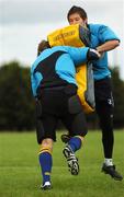 18 September 2007; Leinster's Cillian Willis, right, is tackled by Chris Keane during a training session. Leinster Squad Training, University College Dublin, Dublin. Picture credit; Caroline Quinn / SPORTSFILE