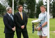 18 September 2007; IRFU President Der Healy, left, with Tommy Lenahan, AIB, and Garryowen captain Paul Neville at the AIB Cup 1st Round Draw. 2007/2008 AIB Rugby Cup, AIB Cup 1st Round Draw. Dooradoyle Clubhouse, Garryowen F.C., Limerick. Picture credit; Kieran Clancy / SPORTSFILE