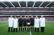16 September 2007; Referee David Coldrick with his officials and umpires. Bank of Ireland All-Ireland Senior Football Championship Final, Kerry v Cork, Croke Park, Dublin. Picture credit; Brian Lawless / SPORTSFILE