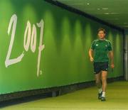 20 September 2007; Out half Ronan O'Gara makes his way onto the pitch before the Ireland squad captain's run ahead of their Pool D game with France. Ireland Rugby Captain's Run, 2007 Rugby World Cup, Pool D, Stade De France, Saint Denis, Paris, France. Picture credit: Brendan Moran / SPORTSFILE *** Local Caption ***