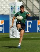 20 September 2007; Out half Ronan O'Gara practices his kicking during the Ireland squad captain's run ahead of their Pool D game with France. Ireland Rugby Captain's Run, 2007 Rugby World Cup, Pool D, Stade De France, Saint Denis, Paris, France. Picture credit: Brendan Moran / SPORTSFILE *** Local Caption ***