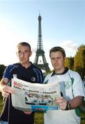 20 September 2007; Ireland rugby fans Gerard O'Hagan, left, Omeath, Co. Louth, and Shane Small, Mayobridge, Co. Down, reading a copy of Thursday's L'Equipe newspaper in Paris ahead of their side's Rugby World Cup Pool D game with France. Paris, France. Picture credit: Brendan Moran / SPORTSFILE