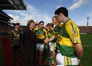 16 September 2007; Kieran Donaghy is introduced to the President of Ireland Mary McAleese by the Kerry captain Declan O'Sullivan. Bank of Ireland All-Ireland Senior Football Championship Final, Kerry v Cork, Croke Park, Dublin. Picture credit; Ray McManus / SPORTSFILE