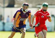 15 September 2007; Shelley Kehoe, Wexford, in action against Lucy Hawkes, Cork. Gala All Ireland Senior B Championship Semi Finals, Cork v Wexford, Park Shileain, JK Brackens GAA Club, Templemore, Co. Tipperary. Picture credit; Matt Browne / SPORTSFILE