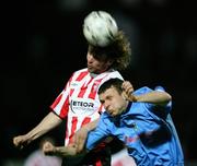 21 September 2007; Patrick McCourt, Derry City, in action against Brian King, UCD. FAI Ford Cup Quarter Final, Derry City v UCD, Brandywell, Derry. Picture credit; Oliver McVeigh / SPORTSFILE