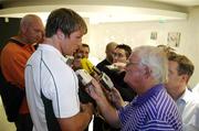 23 September 2007; Ireland's Jerry Flannery speaking at a press conference. Ireland Rugby Press Conference, 2007 Rugby World Cup, Sofitel Bordeaux Aquitania, Bordeaux, France. Picture credit: Brendan Moran / SPORTSFILE