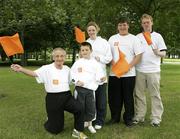 23 September 2007; Seventy three year old marathon runner Paddy Craddock, Ireland's Fittest Grandparent as voted  by the Pat Kenny radio show, pictured with his grandchildren, from left, Ross O'Toole, Laurna Mc Namara, Paul Smith, and Robert Mc Namara at the National Grandparents Day 5K Fun Run. Phoenix Park, Dublin. Picture credit; Tomas Greally / SPORTSFILE