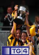 23 September 2007; Kilkenny captain Caitriona Grace lifts the West County Hotel Cup with team-mate Emer Roantree, right.TG4 All-Ireland Ladies Junior Football Championship Final, London v Kilkenny, Croke Park, Dublin. Picture credit; Paul Mohan / SPORTSFILE