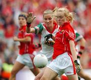 23 September 2007; Nollaig Cleary, Cork, in action against Claire O'Hara, Mayo. TG4 All-Ireland Ladies Senior Football Championship Final, Cork v Mayo, Croke Park, Dublin. Picture credit; Matt Browne / SPORTSFILE