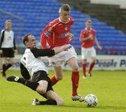 23 September 2007; Anthony Flood, Shelbourne, in action against Alan Byrne, Kildare County. eircom League of Ireland First Division, Shelbourne v Kildare County, Tolka Park, Dublin. Picture credit; Stephen McCarthy / SPORTSFILE