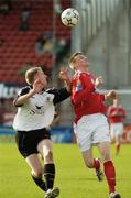 23 September 2007; Anthony Flood, Shelbourne, in action against Philip Byrne, Kildare County. eircom League of Ireland First Division, Shelbourne v Kildare County, Tolka Park, Dublin. Picture credit; Stephen McCarthy / SPORTSFILE