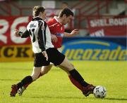 23 September 2007; Alan  Murphy, Shelbourne, in action against Fiachra McArdle, Kildare County. eircom League of Ireland First Division, Shelbourne v Kildare County, Tolka Park, Dublin. Picture credit; Stephen McCarthy / SPORTSFILE
