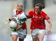23 September 2007; Ciara McDermott, Mayo, in action against Briege Corkery, Cork. TG4 All-Ireland Ladies Senior Football Championship Final, Cork v Mayo, Croke Park, Dublin. Picture credit; Paul Mohan / SPORTSFILE