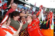 23 September 2007; Cork's Rhona Buckley is congratulated by fans at the end of the game. TG4 All-Ireland Ladies Senior Football Championship Final, Cork v Mayo, Croke Park, Dublin. Picture credit; Paul Mohan / SPORTSFILE