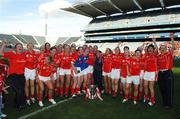 23 September 2007; The Cork squad celebrate with the Brendan Martin cup. TG4 All-Ireland Ladies Senior Football Championship Final, Cork v Mayo, Croke Park, Dublin. Picture credit; Paul Mohan / SPORTSFILE
