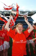 23 September 2007; Eileen O'Brien, Cork management team, celebrates with the Brendan Martin cup. TG4 All-Ireland Ladies Senior Football Championship Final, Cork v Mayo, Croke Park, Dublin. Picture credit; Paul Mohan / SPORTSFILE