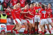 23 September 2007; Cork players celebrate after the final whistle. TG4 All-Ireland Ladies Senior Football Championship Final, Cork v Mayo, Croke Park, Dublin. Picture credit; Brian Lawless / SPORTSFILE