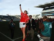 23 September 2007; Cork captain Juliet Murphy celebrates at the end of the game. TG4 All-Ireland Ladies Senior Football Championship Final, Cork v Mayo, Croke Park, Dublin. Picture credit; Paul Mohan / SPORTSFILE
