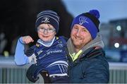 17 January 2015; Leinster supporters five year old Sam Clarke and his dad Ian from Sandyford, Co. Dublin, at the game. European Rugby Champions Cup 2014/15, Pool 2, Round 5, Leinster v Castres, RDS, Ballsbridge, Dublin. Picture credit: Matt Browne / SPORTSFILE