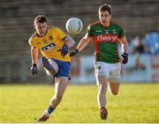 18 January 2015; Ciaran Murtagh, Roscommon, in action against Lee Keegan, Mayo. FBD League, Section A, Round 3, Mayo v Roscommon, Elverys MacHale Park, Castlebar, Co. Mayo. Picture credit: David Maher / SPORTSFILE