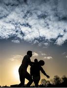 18 January 2015; Sean Cavanagh and Kyle Coney, Tyrone during the warm up. Bank of Ireland Dr McKenna Cup, Group C, Round 3, Tyrone v Antrim, St. Tiernach's Park, Clones, Co. Tyrone. Picture credit: Oliver McVeigh / SPORTSFILE