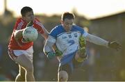 18 January 2015; Joey Veale, Waterford, in action against Stephen O'Donoghue, Cork. McGrath Cup, Semi-Final, Cork v Waterford, Clashmore, Co. Waterford. Picture credit: Matt Browne / SPORTSFILE