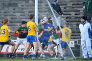 18 January 2015; Players from both Mayo and  Roscommon confront each other in the goal area during the second half of the game. FBD League, Section A, Round 3, Mayo v Roscommon, Elverys MacHale Park, Castlebar, Co. Mayo. Picture credit: David Maher / SPORTSFILE