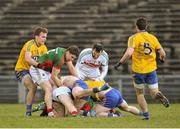 18 January 2015; Players from both Mayo and  Roscommon confront each other during the second half of the game. FBD League, Section A, Round 3, Mayo v Roscommon, Elverys MacHale Park, Castlebar, Co. Mayo. Picture credit: David Maher / SPORTSFILE