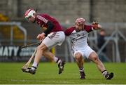 18 January 2015; Kieran Duncan, Westmeath, in action against Gerard Kelly, Galway. Bord na Mona Walsh Cup, Group 4, Round 2, Westmeath v Galway, Cusack Park, Mullingar, Co. Westmeath. Picture credit: Pat Murphy / SPORTSFILE
