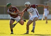18 January 2015; Dean Higgins, Galway, in action against Joe Clarke, Westmeath. Bord na Mona Walsh Cup, Group 4, Round 2, Westmeath v Galway, Cusack Park, Mullingar, Co. Westmeath. Picture credit: Pat Murphy / SPORTSFILE