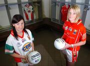 18 September 2007; Ladies Senior football captains, Juliet Murphy, Cork, and Christina Heffernan, Mayo, left, at a photocall ahead of the TG4 All-Ireland Ladies Senior, Junior, and Intermediate Championship Football Finals, which will be taking place on Sunday the 23rd September 2007. Croke Park, Dublin. Picture credit: Brian Lawless / SPORTSFILE