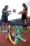 18 September 2007; Ladies Junior football captains Bree White, London, left, and Caitriona Grace, Kilkenny, at a photocall ahead of the TG4 All-Ireland Ladies Senior, Junior, and Intermediate Championship Football Finals, which will be taking place on Sunday the 23rd September 2007. Croke Park, Dublin. Picture credit: Brian Lawless / SPORTSFILE