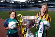 18 September 2007; Ladies Junior football captains Bree White, London, left, and Caitriona Grace, Kilkenny, at a photocall ahead of the TG4 All-Ireland Ladies Senior, Junior, and Intermediate Championship Football Finals, which will be taking place on Sunday the 23rd September 2007. Croke Park, Dublin. Picture credit: Brian Lawless / SPORTSFILE