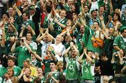 21 September 2007; Ireland fans cheer on their team before the game. 2007 Rugby World Cup, Pool D, Ireland v France, The Stade de France, Saint Denis, Paris, France. Picture credit; Brendan Moran / SPORTSFILE