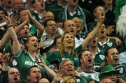 21 September 2007; Irish fans sing Ireland's Call before the start of the game. 2007 Rugby World Cup, Pool D, Ireland v France, The Stade de France, Saint Denis, Paris, France. Picture credit; Matt Browne / SPORTSFILE