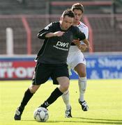 22 September 2007; Shane Coney, Armagh City, in action against Sean Ward, Glentoran . Carnegie Premier League, Glentoran v Armagh City. The Oval, Belfast, Co. Antrim. Picture credit; Oliver McVeigh / SPORTSFILE