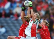 23 September 2007; Cora Staunton, Mayo, in action against Brid Stack, left, and Angela Walsh, Cork. TG4 All-Ireland Ladies Senior Football Championship Final, Cork v Mayo, Croke Park, Dublin. Picture credit; Brian Lawless / SPORTSFILE