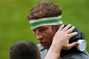 24 September 2007; Ireland's Jerry Flannery holds an ice pack to his neck after sustaining an injury during squad training. 2007 Rugby World Cup, Pool D, Irish Squad Training, Stade Bordelais, Bordeaux, France. Picture credit: Brendan Moran / SPORTSFILE
